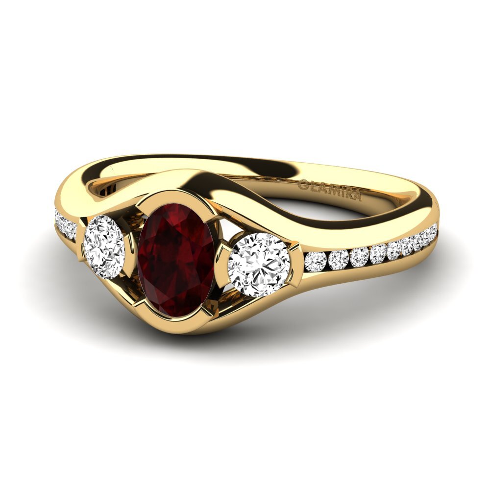 Đá Garnet / Ngọc Hồng Lựu Nhẫn đính hôn Sencillo