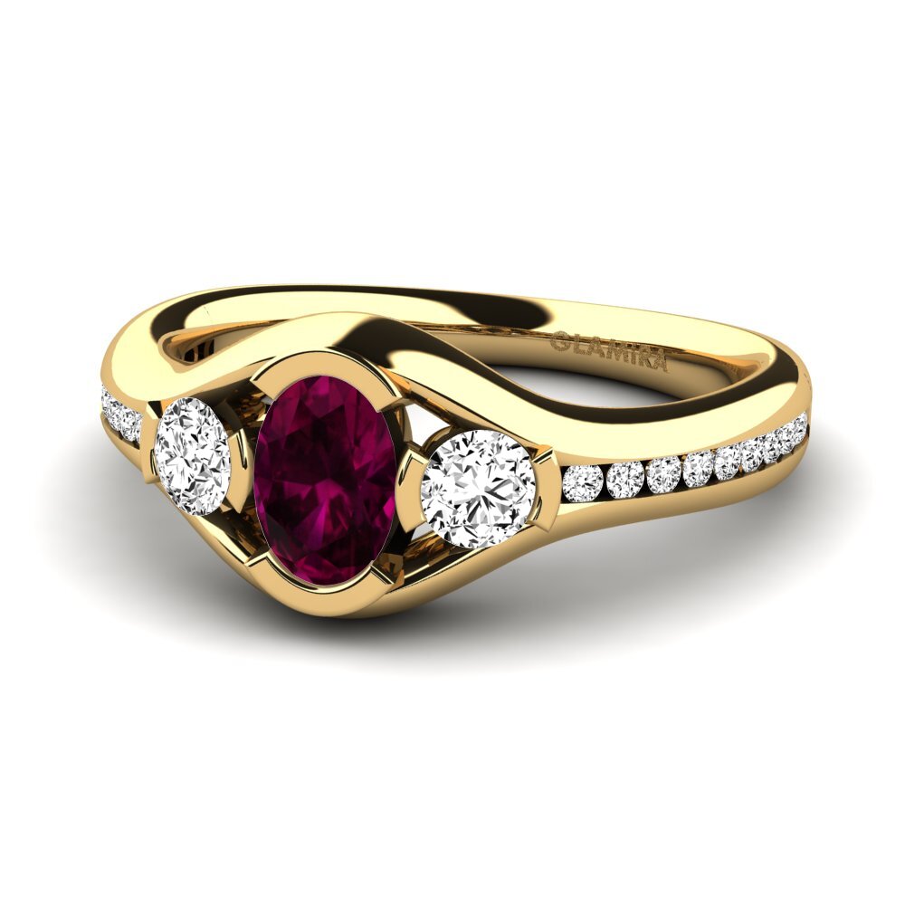 Granate Rhodolite Anillo de compromiso Sencillo
