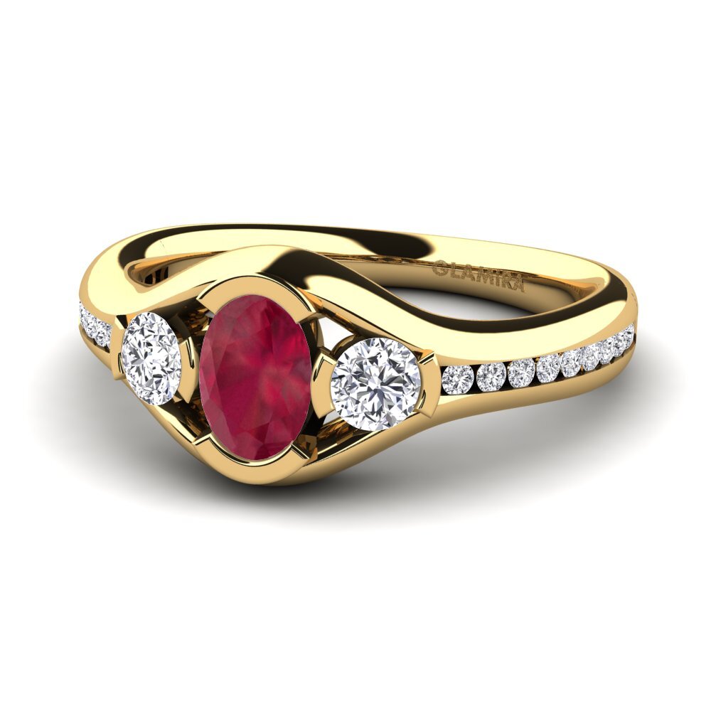 Rubí Anillo de compromiso Sencillo