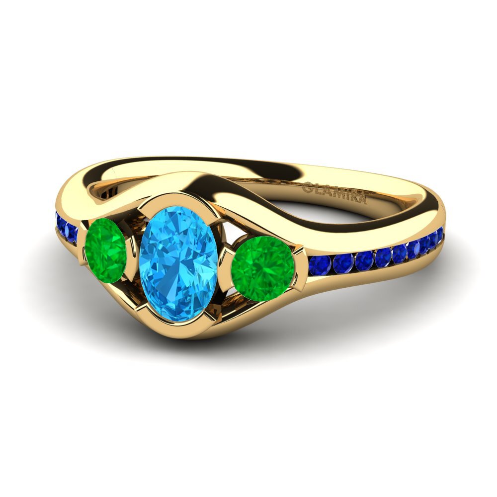 Blue Topaz Engagement Ring Sencillo
