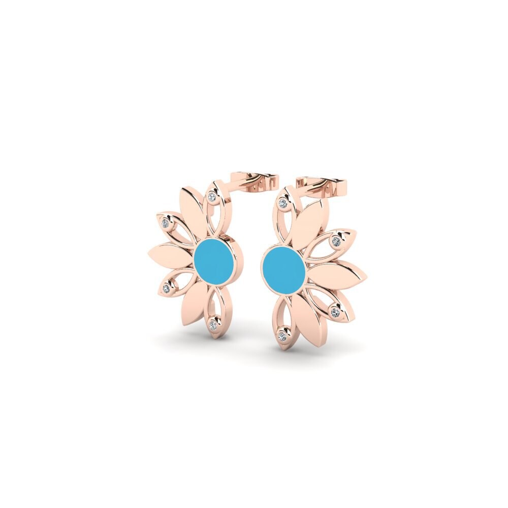 14k Oro Rosa Pendiente de mujer Sensible
