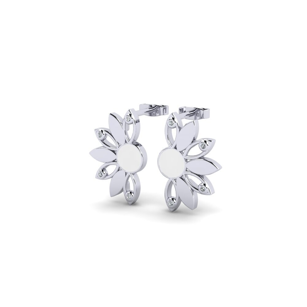 14k Oro Blanco Pendiente de mujer Sensible
