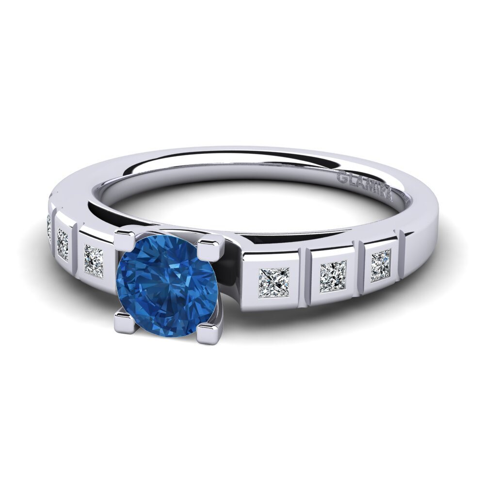 Circonita Azul Oscuro Anillo de compromiso Sensonia