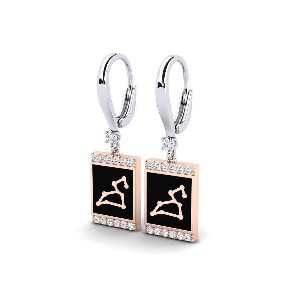 14k Oro Blanco & Rosa Pendiente de mujer Sensoxar - Leo