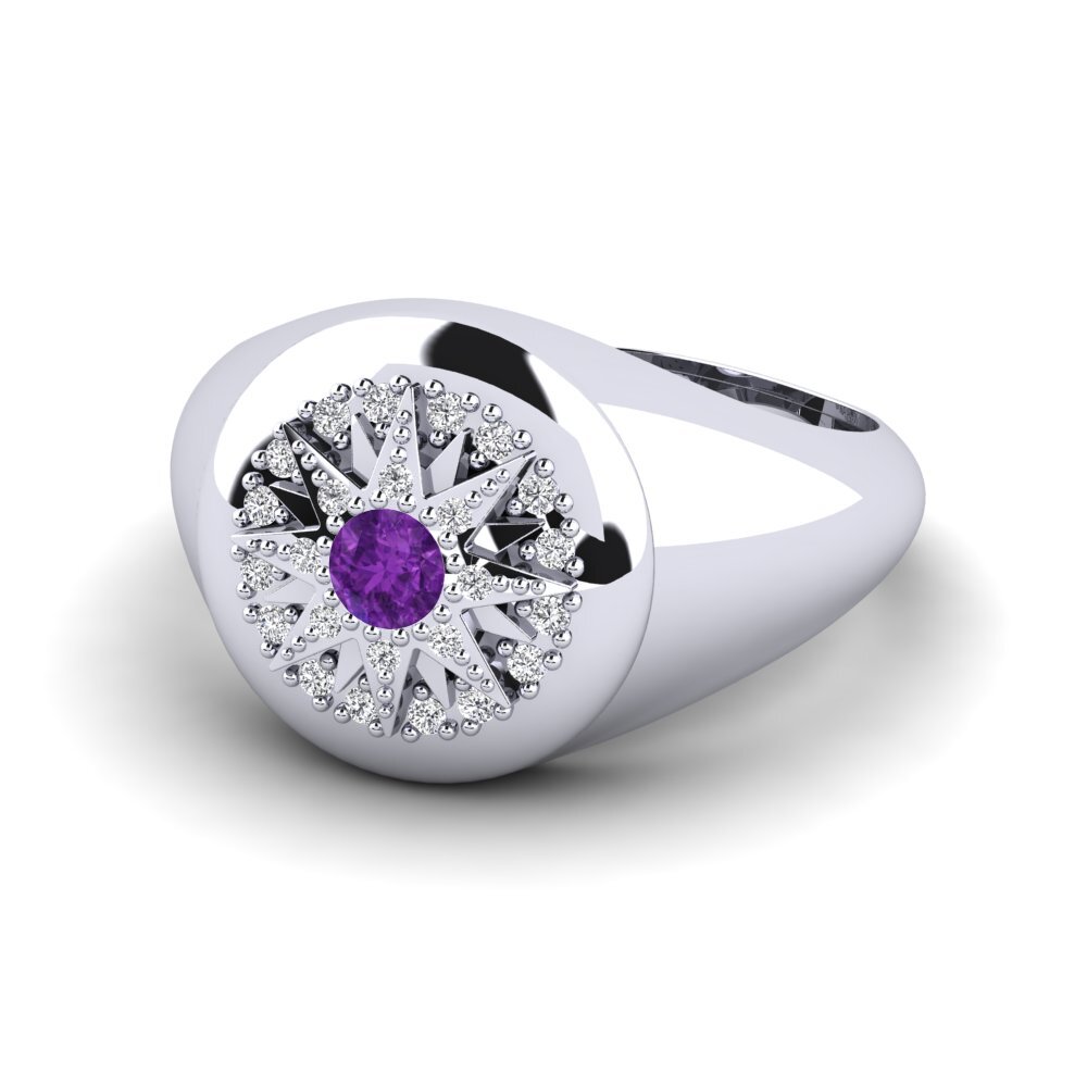 Amatista Anillo Senzauscita