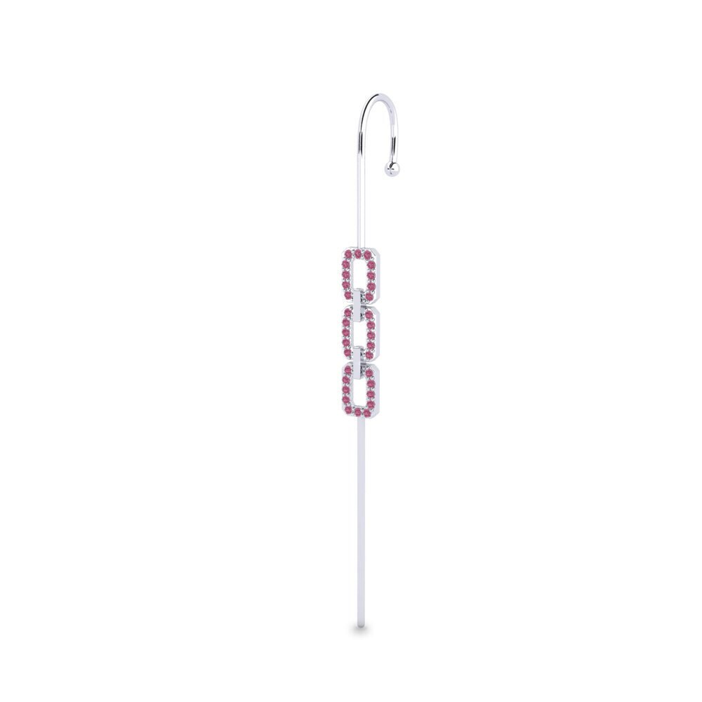Plata 925 Granate Rhodolite Perforación de oreja Seomgwang