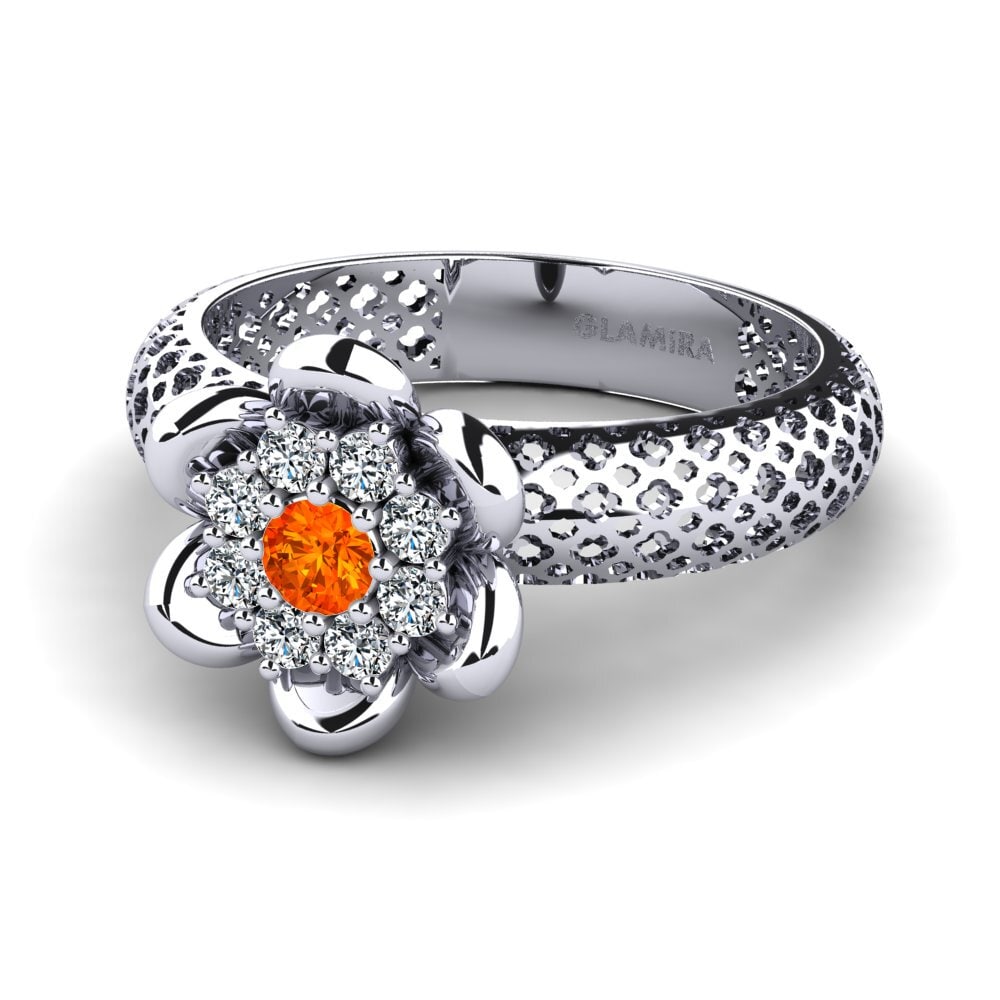 Verlobungsringe Fusion Orangefarbener Saphir