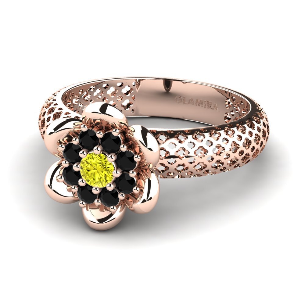 Diamante Amarillo Anillo Serami
