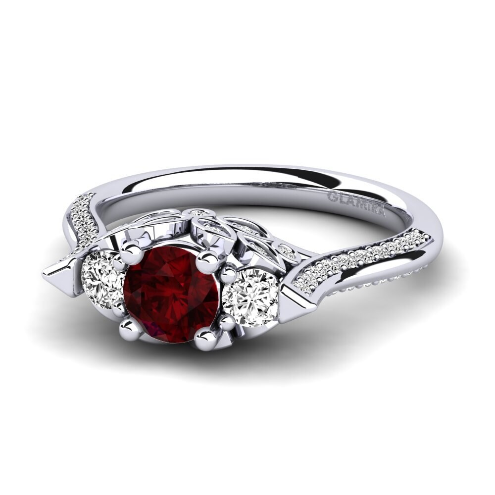 Đá Garnet / Ngọc Hồng Lựu Nhẫn đính hôn Serifos