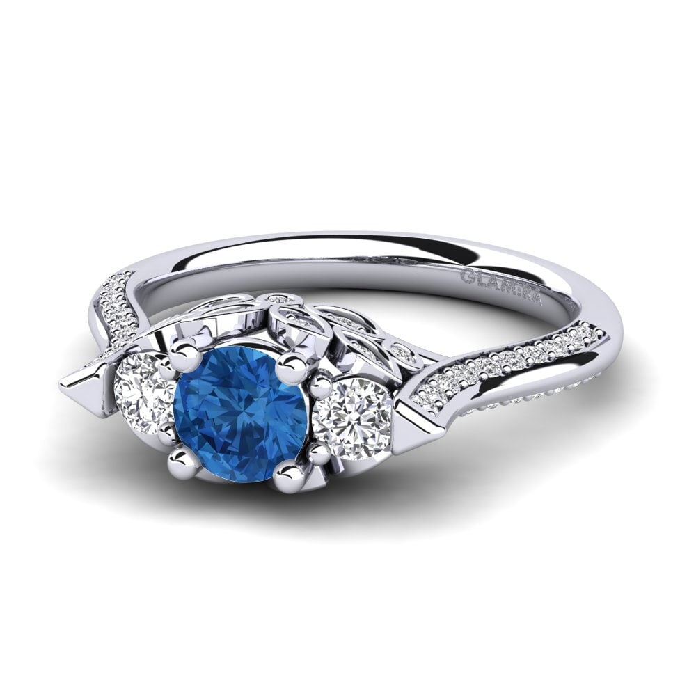 Circonita Azul Oscuro Anillo de compromiso Serifos
