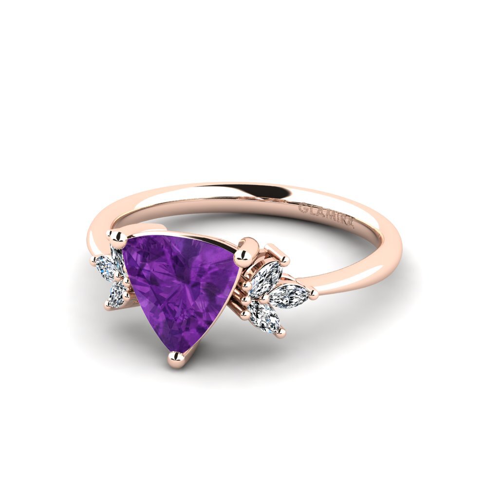 Trillion Amethyst Engagement Ring Sestea