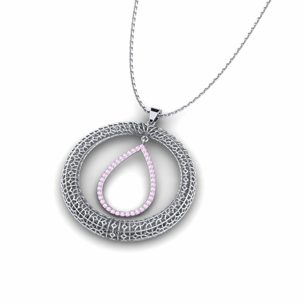 Roze Saffier Dames Hanger Seti