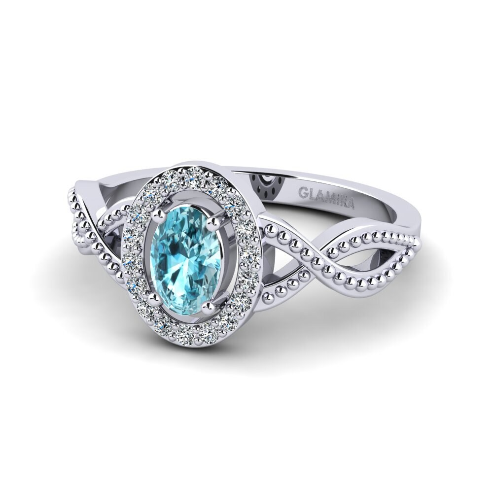 Blue Zircon Women's Ring Seto