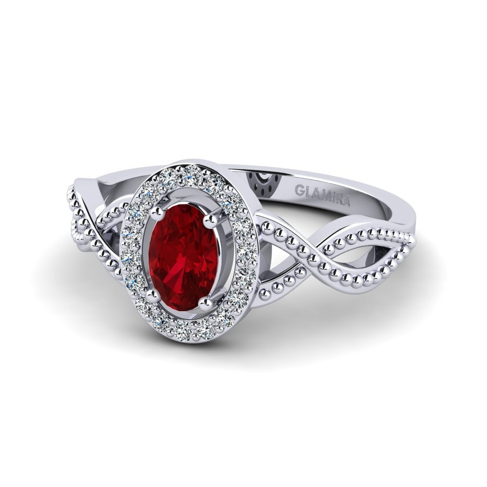 Red Zirconia Women's Ring Seto