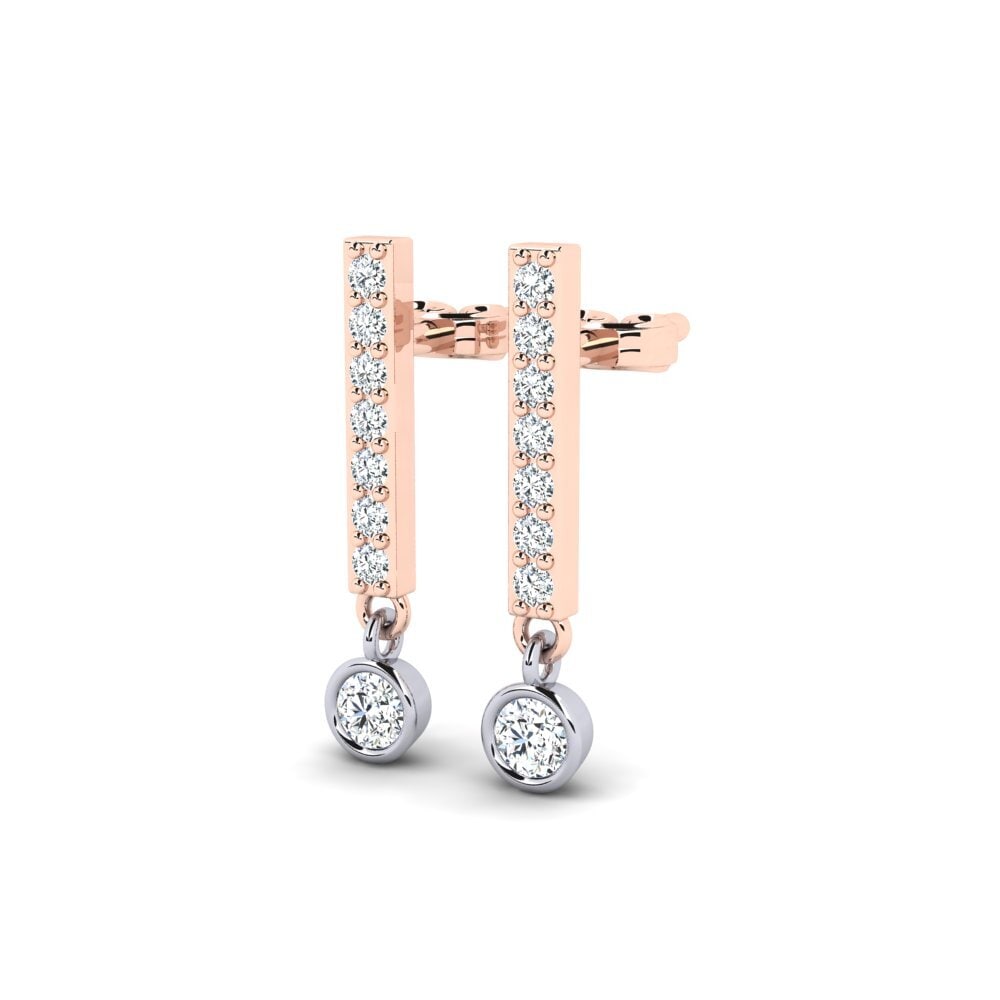 9k Oro Rosa/Blanco Pendiente de mujer Sevit