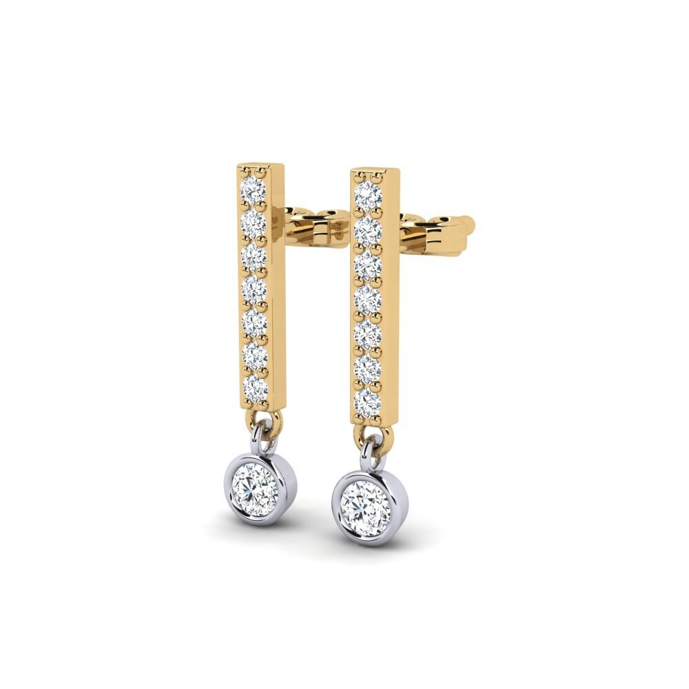 14ct Yellow & White Gold Women's Earring Sevit