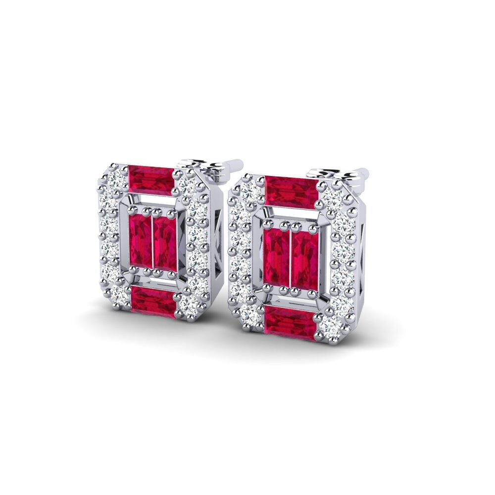 Đá Ruby / Hồng Ngọc Bông tai nữ Shacko
