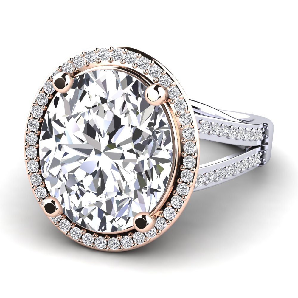 585 Weiß & Rotgold Ring Shadia