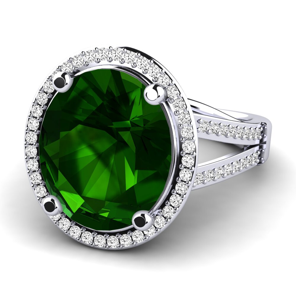 Turmalina verde Anillo Shadia