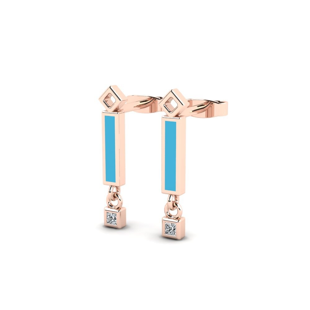 18k Oro Rosa Pendiente de mujer Shakague