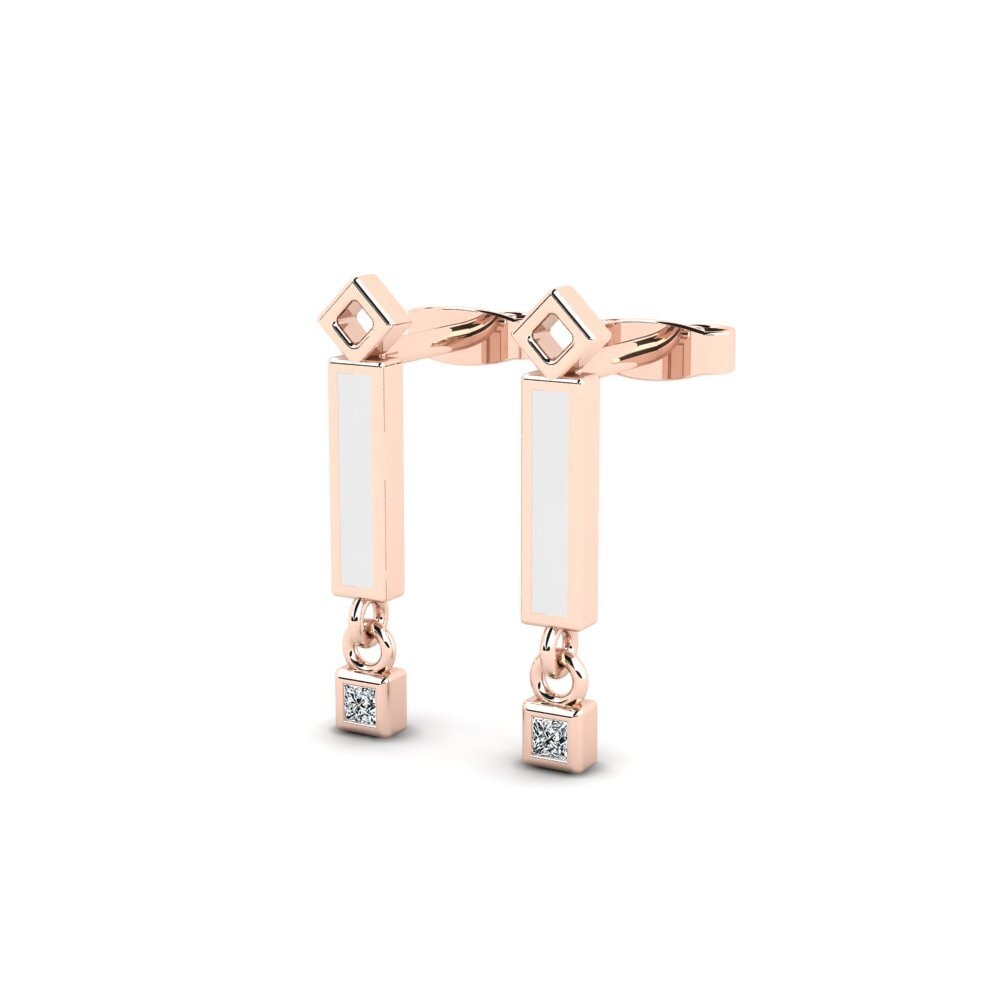 14k Oro Rosa Pendiente de mujer Shakague