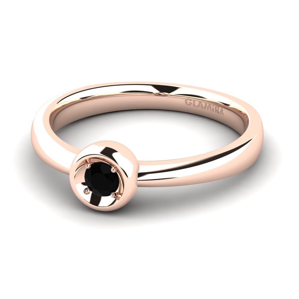 14ct Rose Gold Black Onyx Women's Ring Shamina