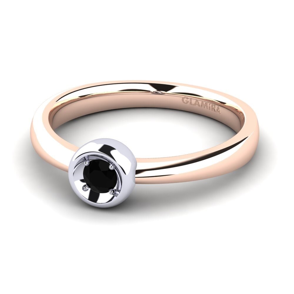 9ct Rose & White Gold Black Diamond Women's Ring Shamina