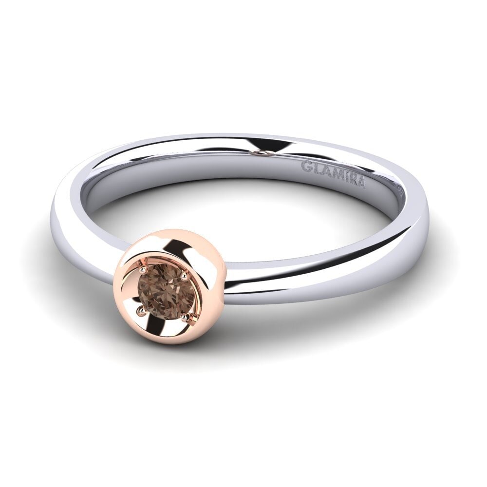 9ct White & Rose Gold Smoky Quartz Women's Ring Shamina