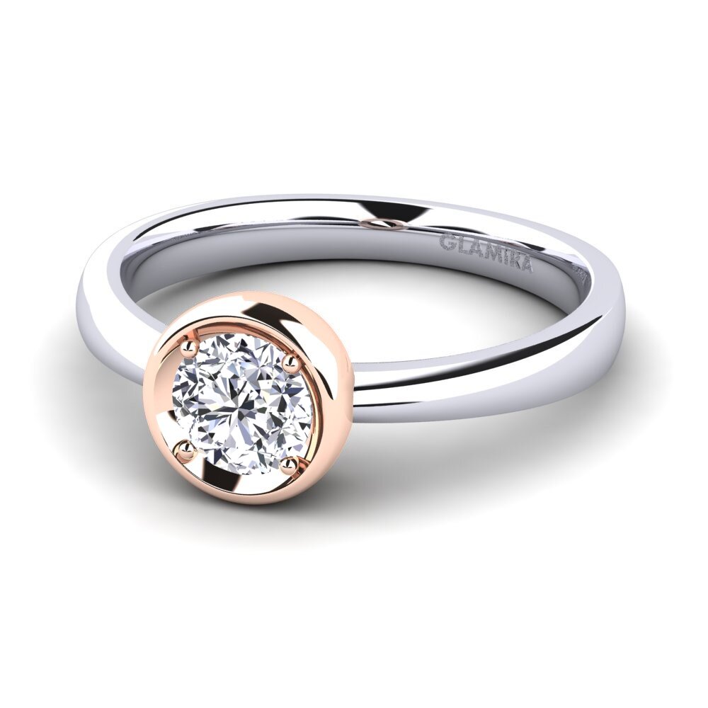 14ct White / Rose Gold Engagement Ring Shamina 0.5 crt