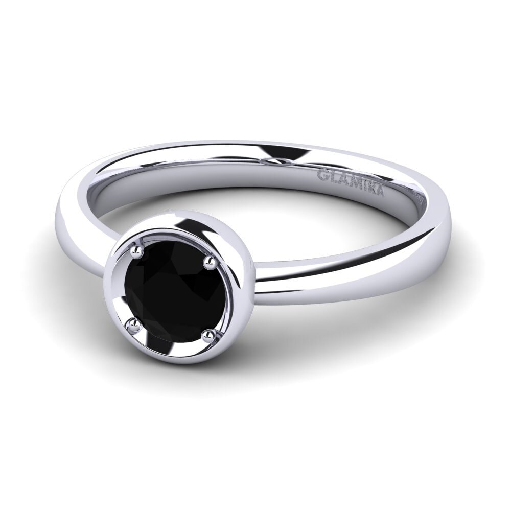 Black Onyx Engagement Ring Shamina 0.5 crt