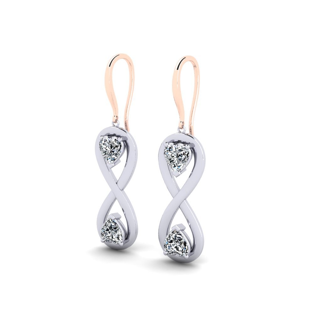 14k Oro Rosa & Blanco Pendiente de mujer Shammas