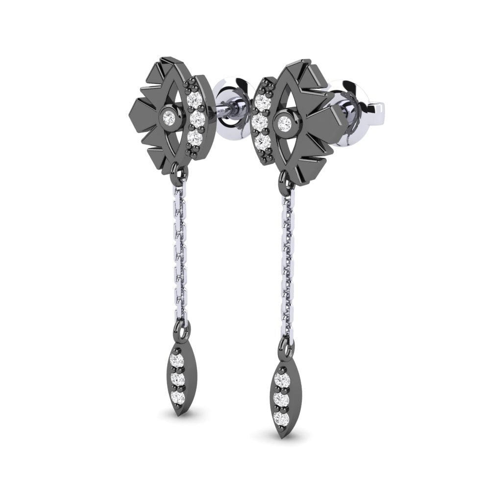 Saphir Blanc Boucle d'oreille femme Shansi - B