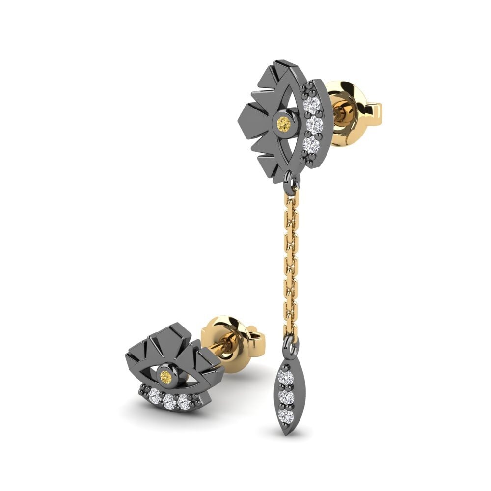 Yellow Diamond Women's Earring Shansi Set