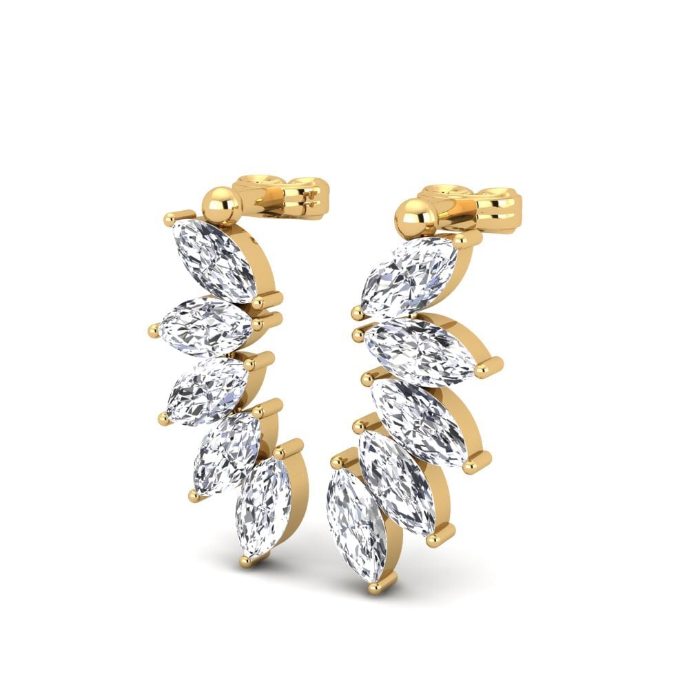 Ouro Amarelo 14K Diamante Produzido em Laboratório Brincos Feminino Sharilyn