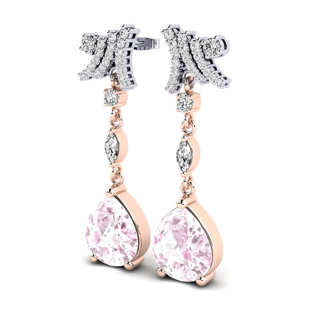 Vermelho & Branco-9K Kunzite Brincos Feminino Sharita