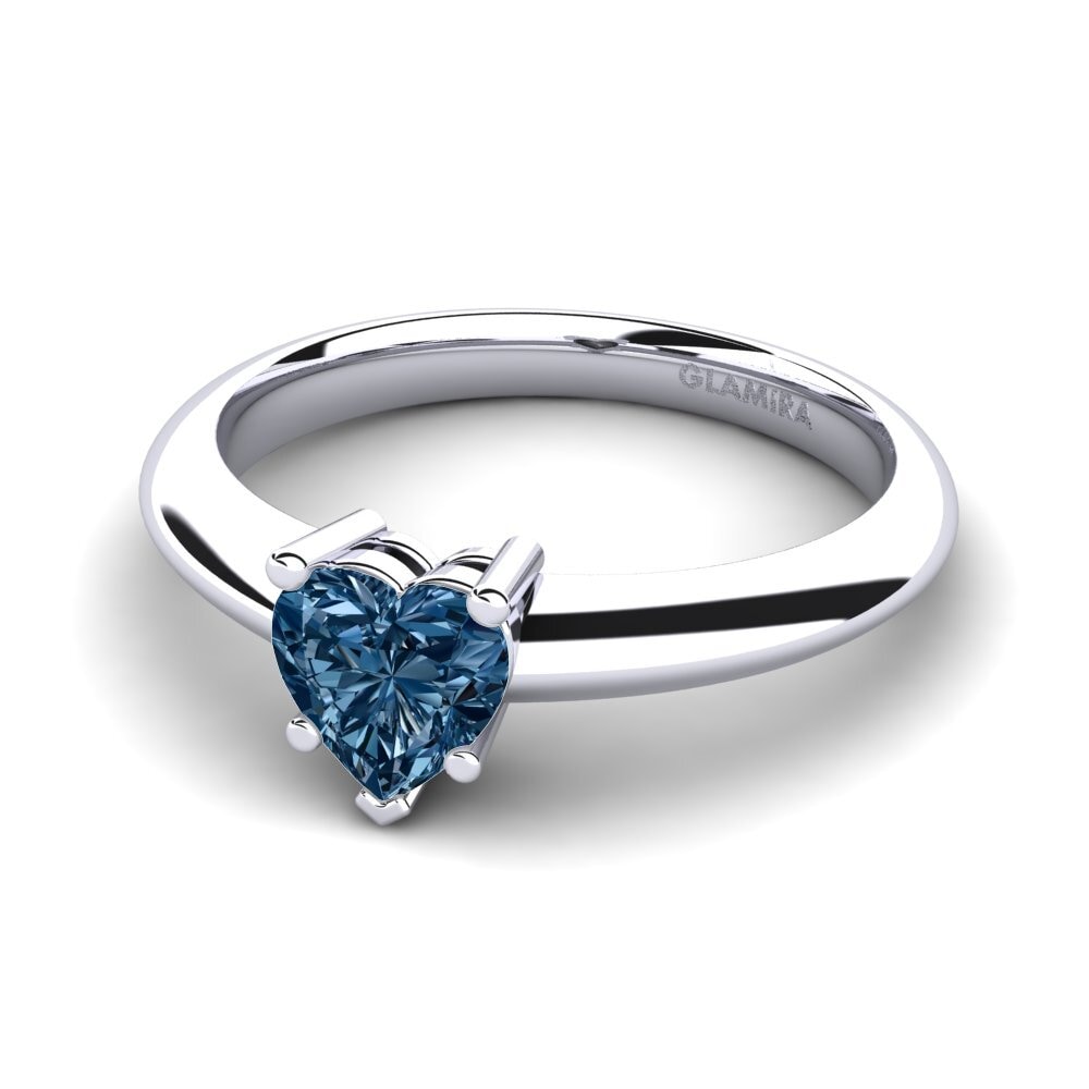 18k Oro Blanco Anillo de compromiso Sharon