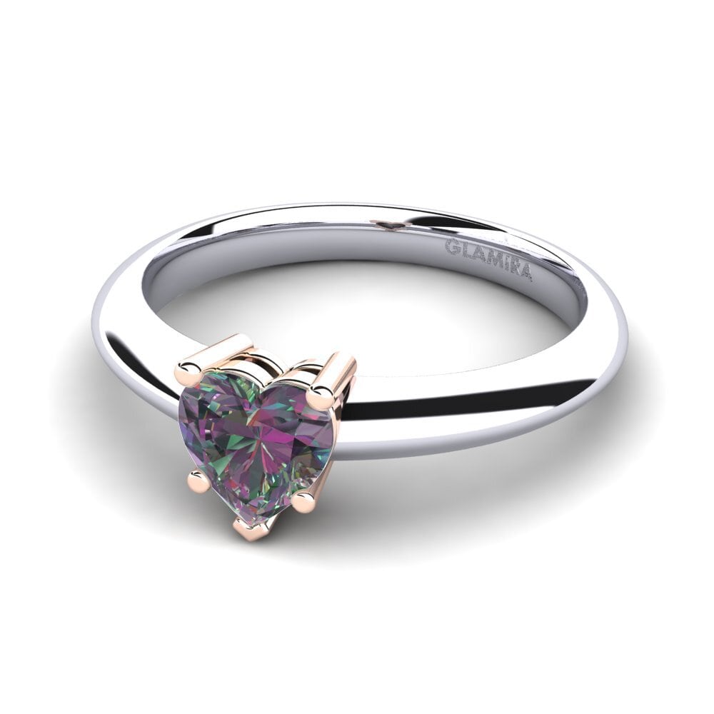 9ct Rose & White Gold Mystic Topaz Engagement Ring Sharon
