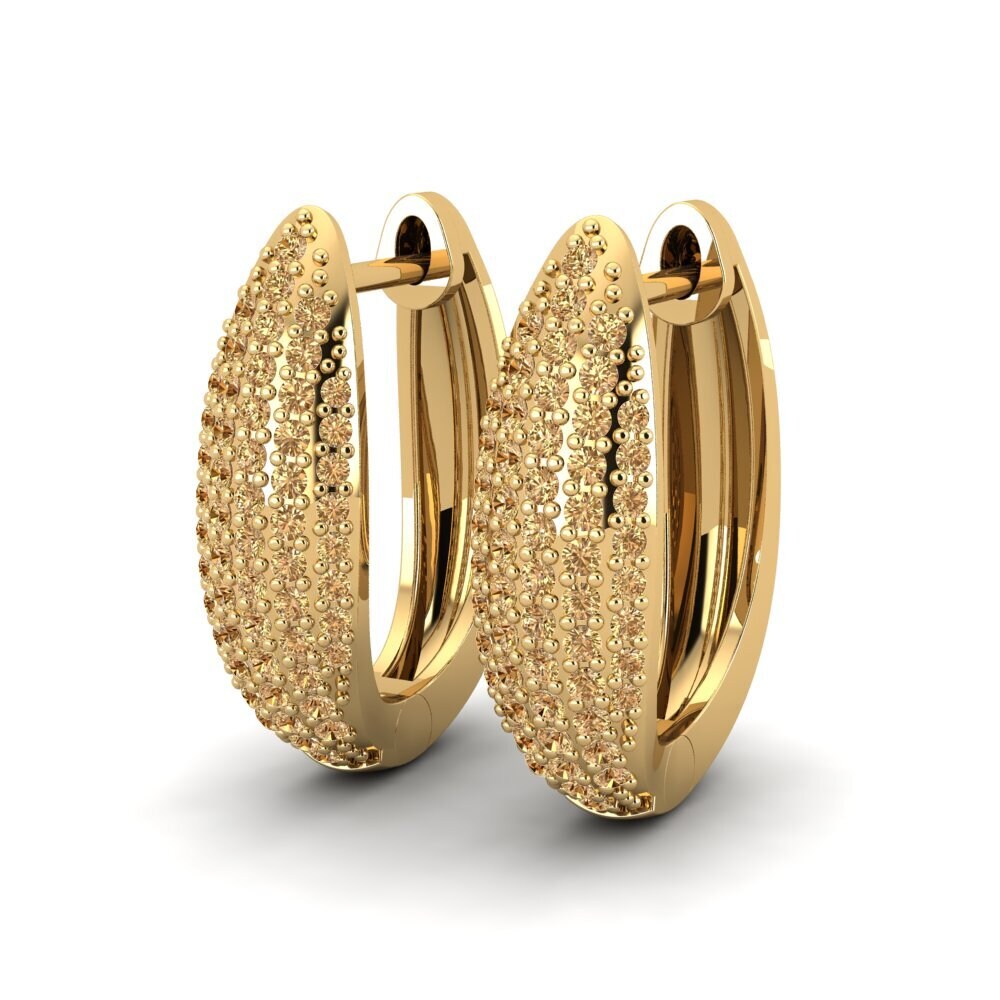 Oro Giallo 750 Diamante Marrone Orecchino da donna Sharyn
