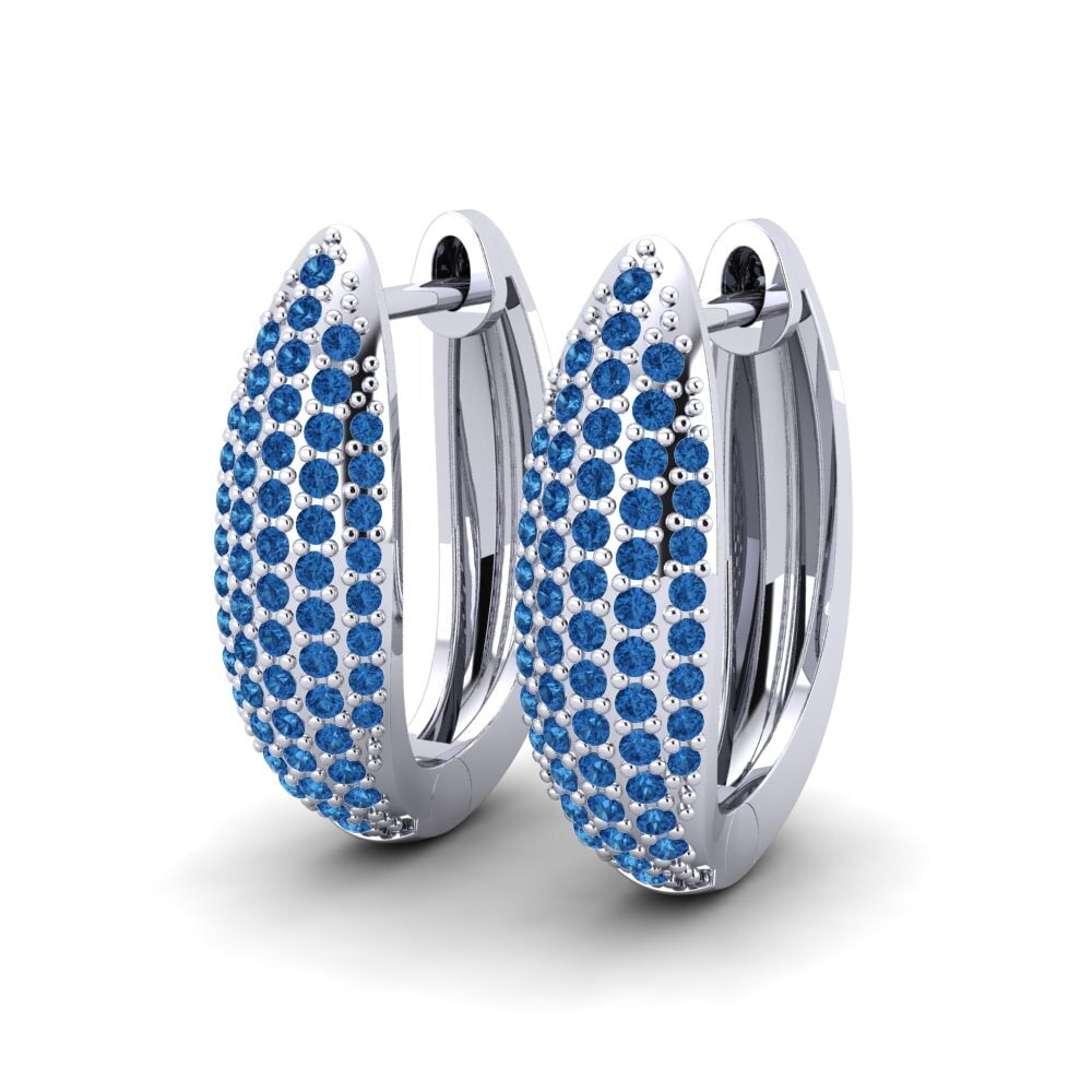 Đá Zirconia Xanh Lam Bông tai nữ Sharyn