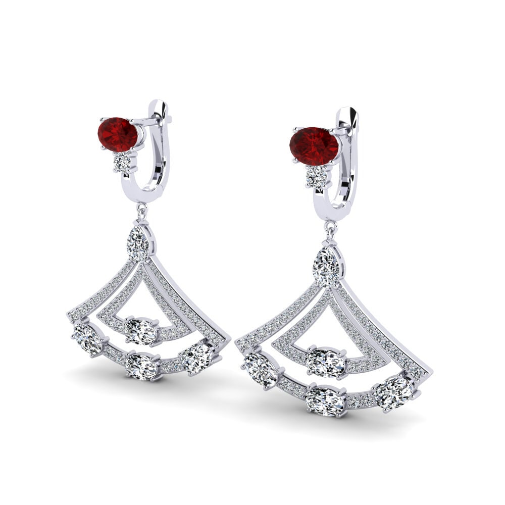 Ruby (Lab Created) Women's Earring Shaun