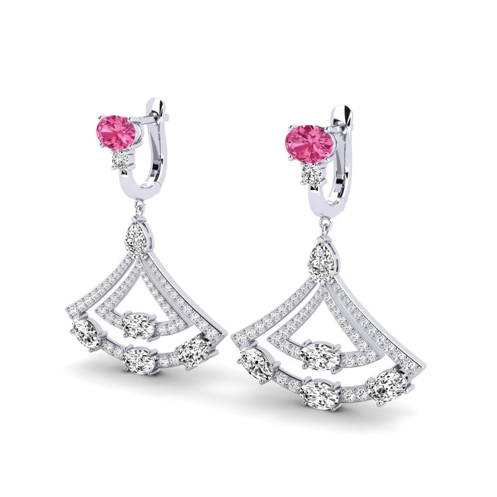 Turmalina rosa Pendiente de mujer Shaun