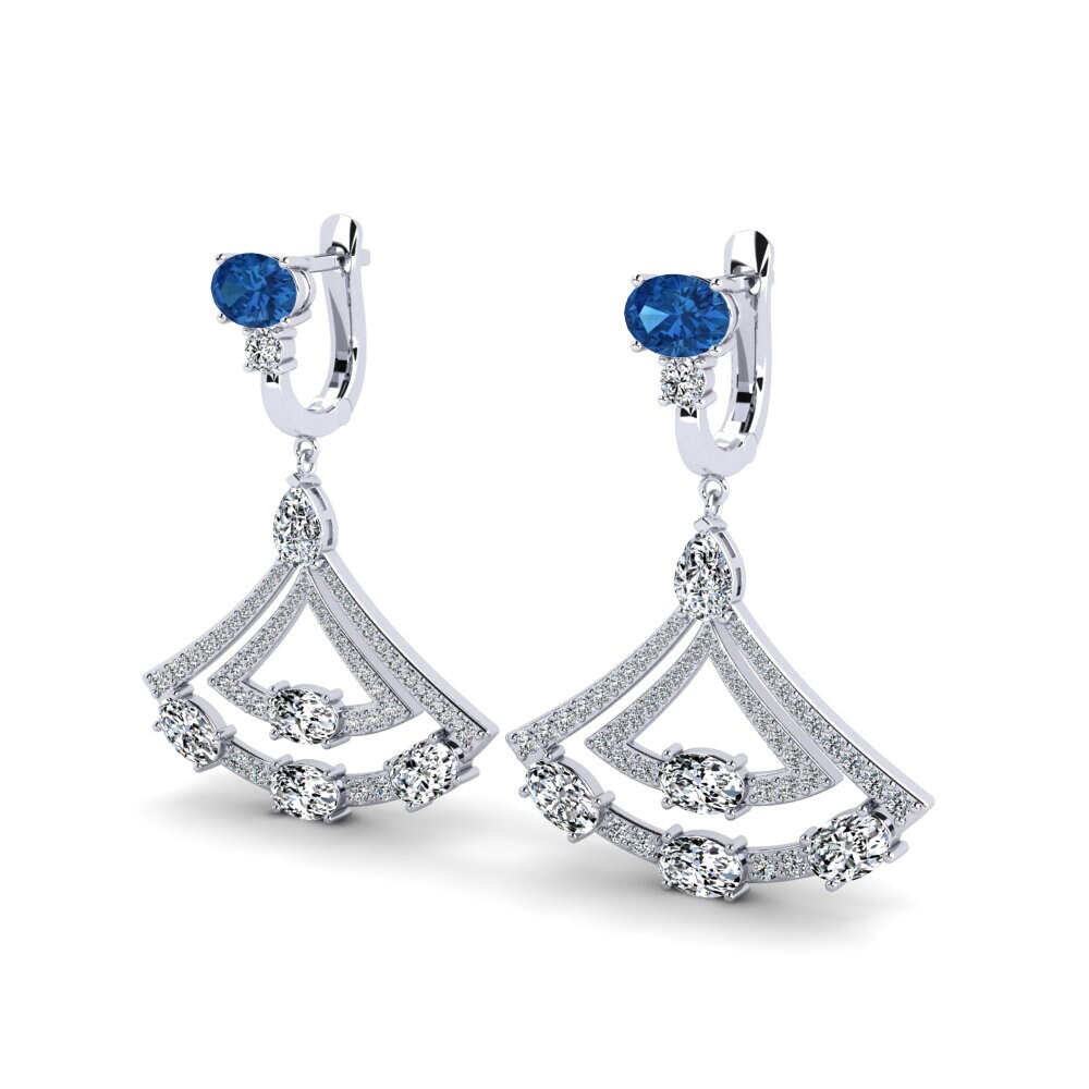 Dark Blue Zirconia Earring Shaun