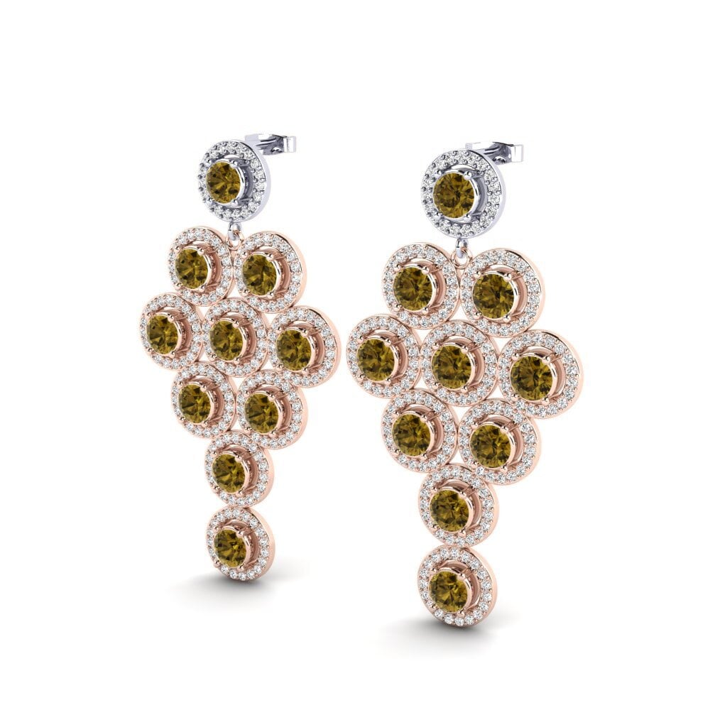 Vermelho & Branco-9K Zircão Castanha Brincos Feminino Shavon