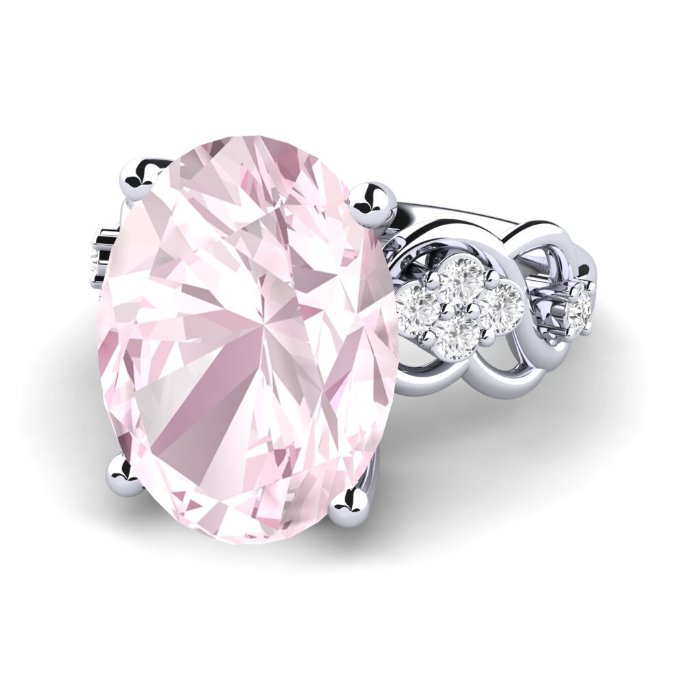 White Silver Kunzite Ring Shea