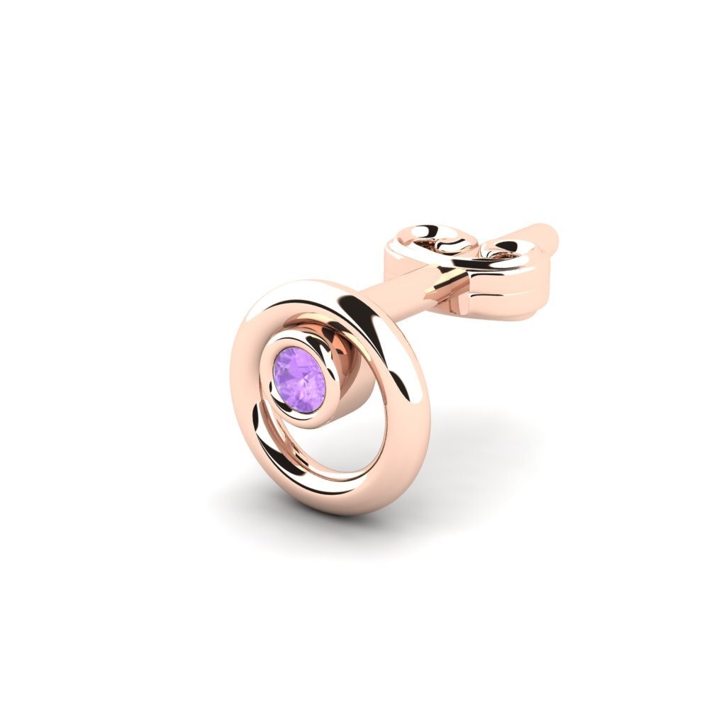 9k Oro Rosa Amatista Pendiente para hombre Sheakars