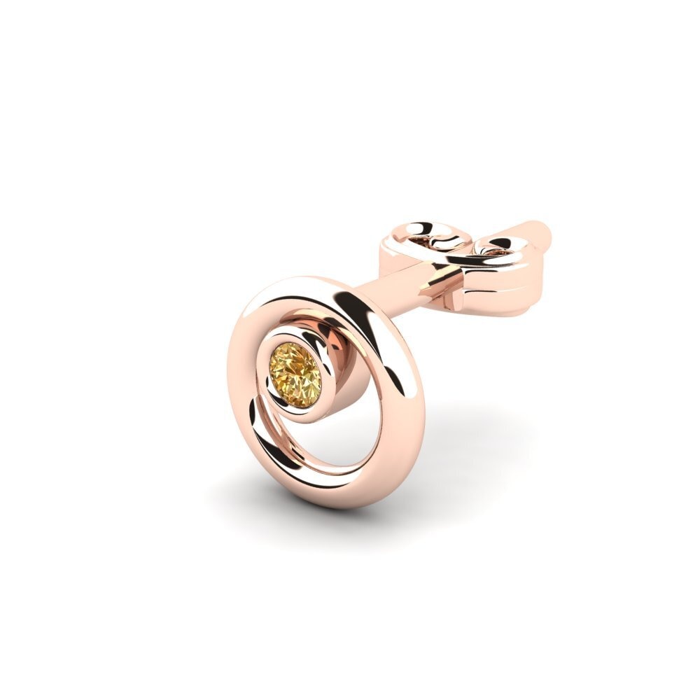 18ct Rose Gold Brown Diamond Men's Earring Sheakars