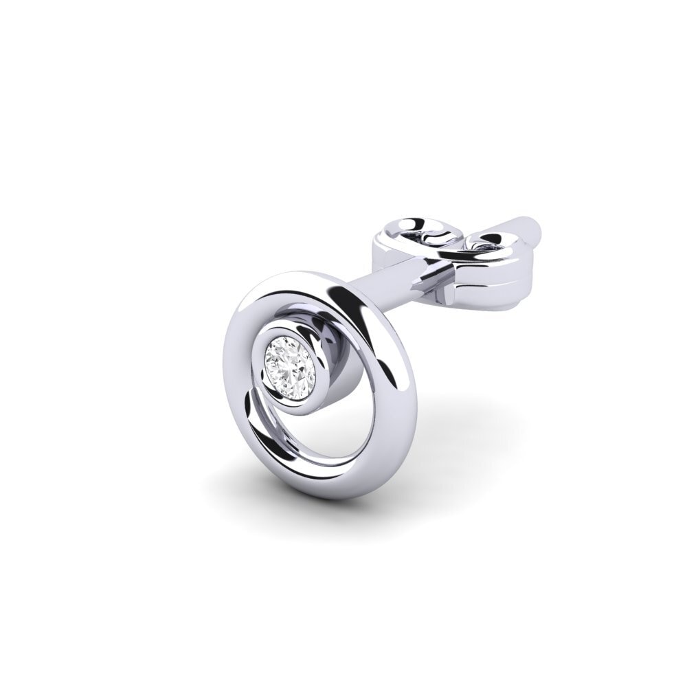 9k White Gold White sapphire Men's Earring Sheakars