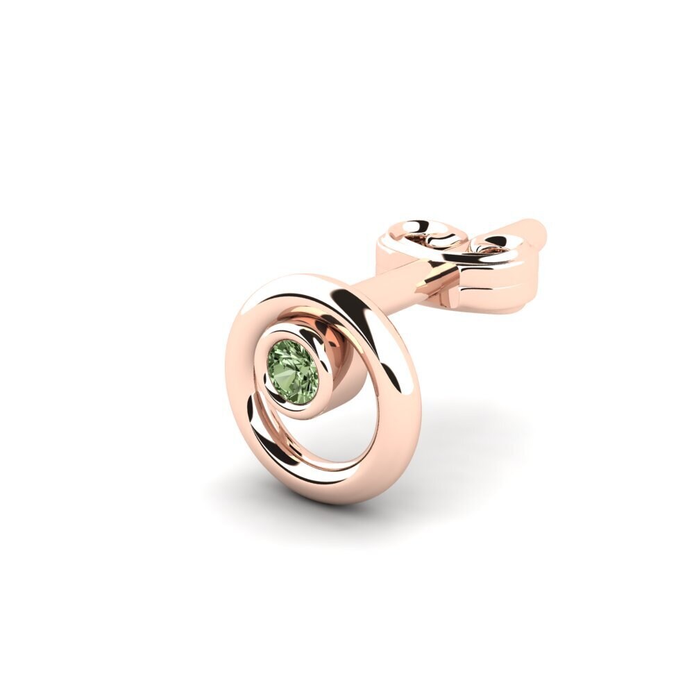 18k Oro Rosa Diamante Verde Pendiente para hombre Sheakars