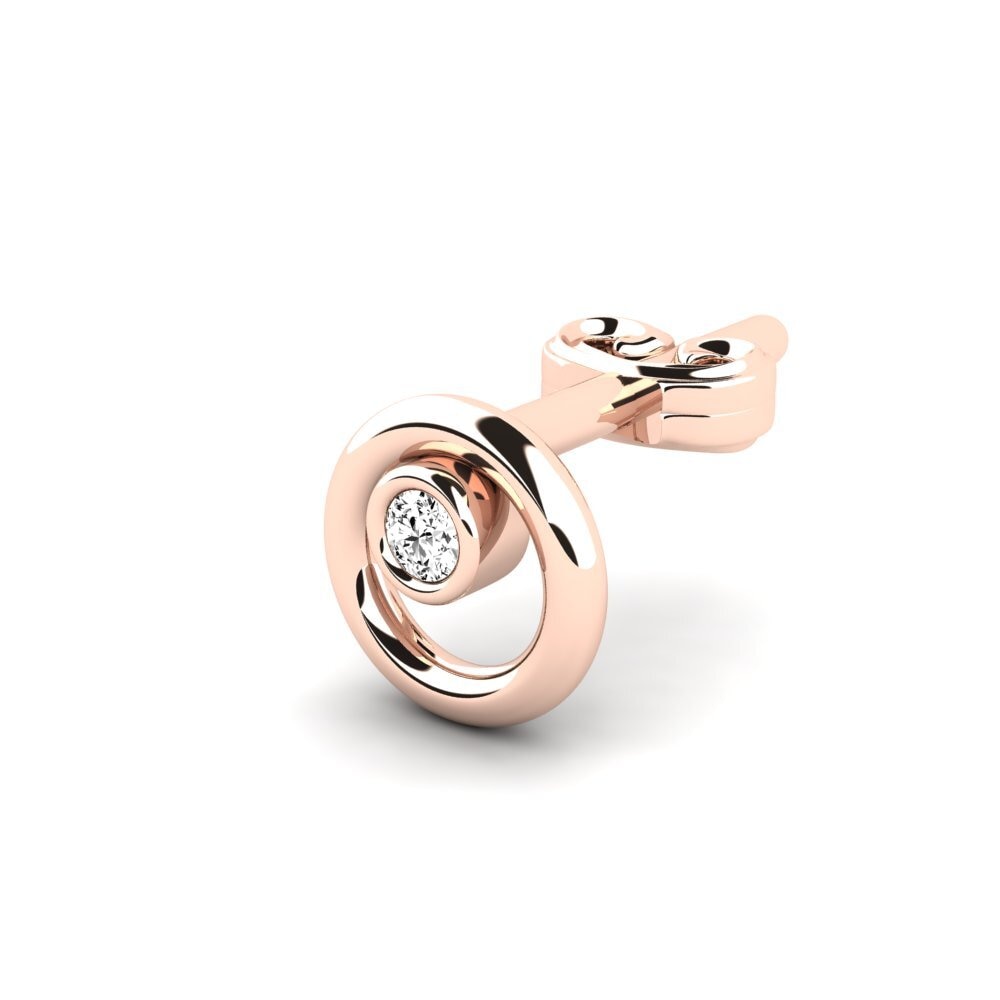 14ct Rose Gold Moissanite Men's Earring Sheakars