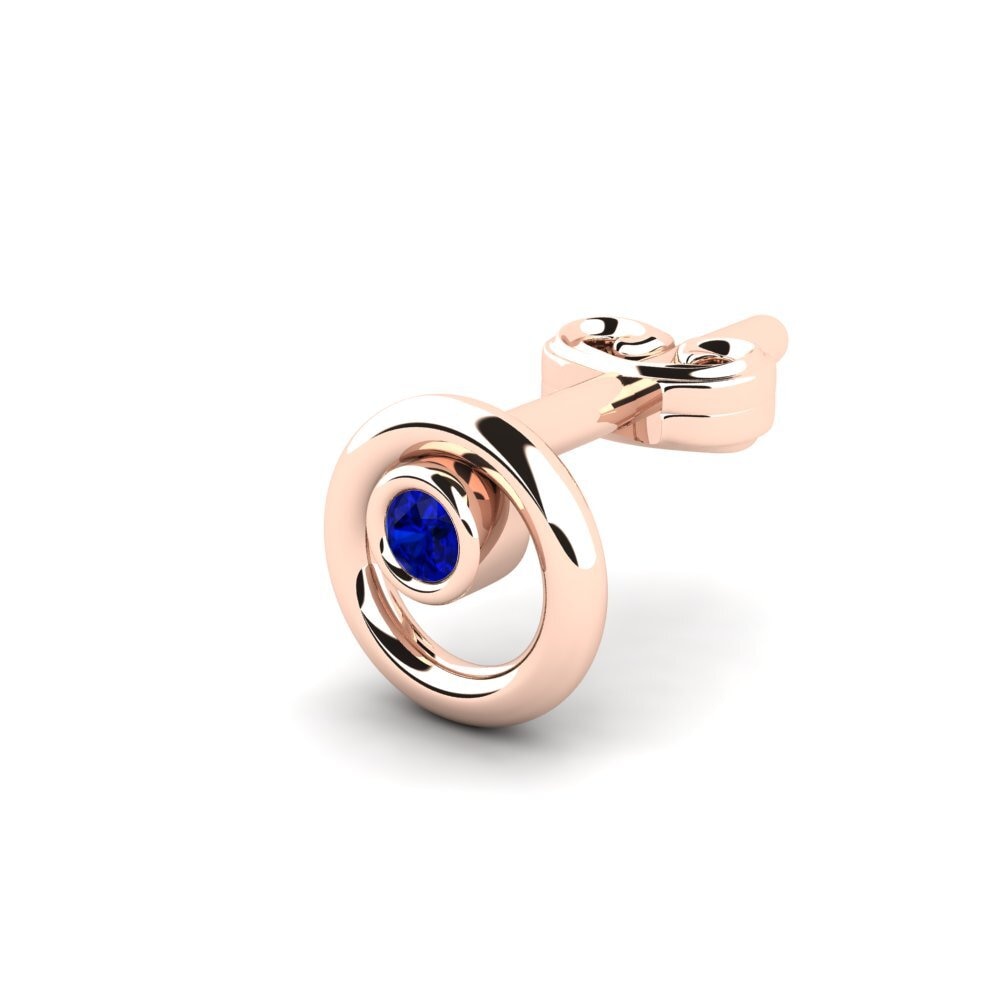 14ct Rose Gold Sapphire Men's Earring Sheakars